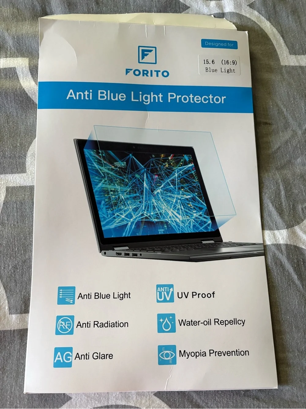 Anti Blue Light Protector Screen Guard - White/Blue